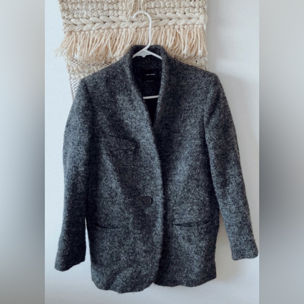 Isabel Marant Wool Alpaca Long Blazer Jacket Coat Size EU 36